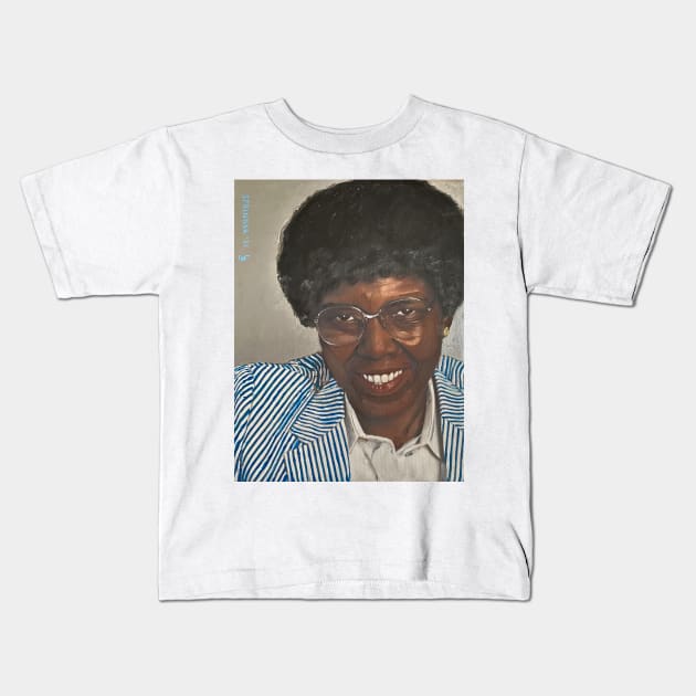 Portrait of Barbara Jordan Kids T-Shirt by gjspring